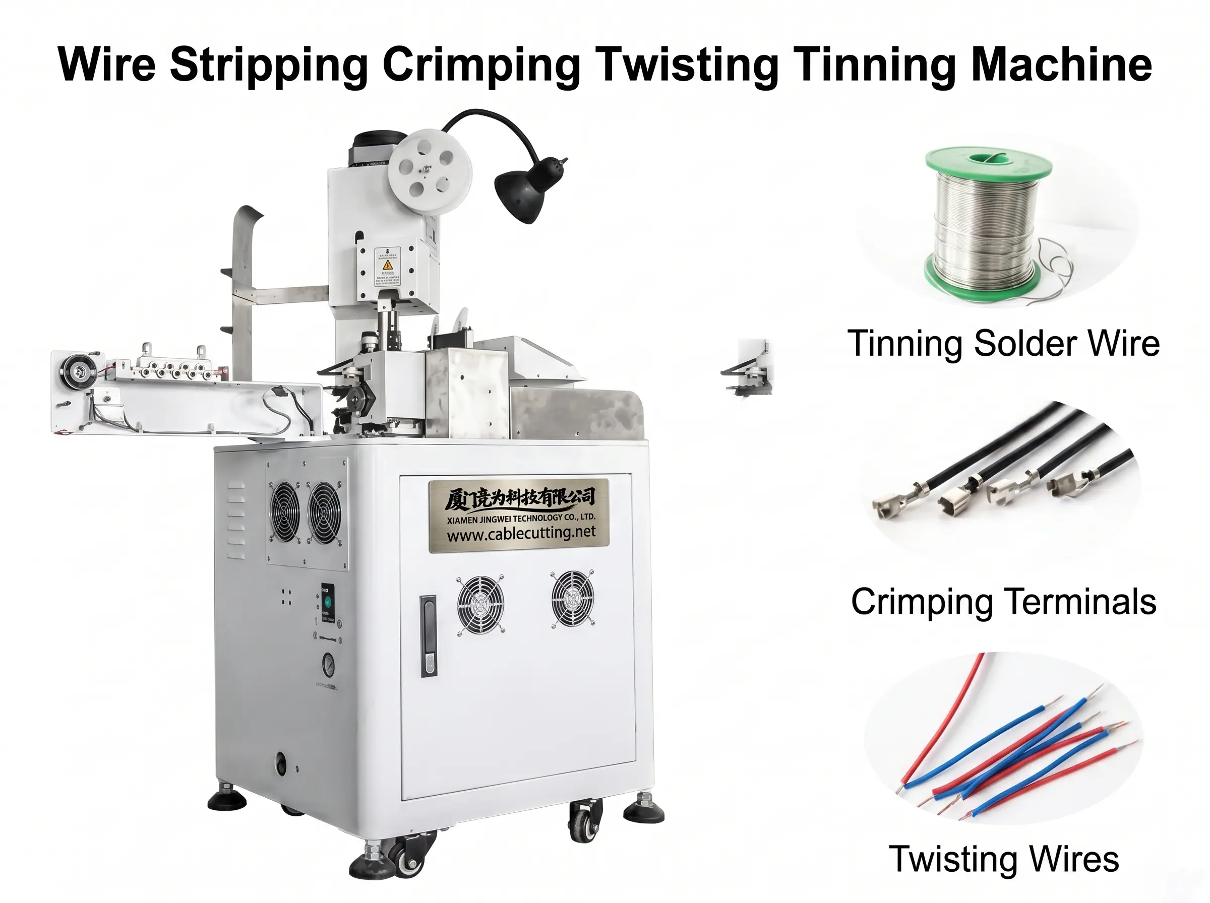 WPM-151: Mesin Otomatis Crimp, Twist, dan Timah Kabel Satu Sisi