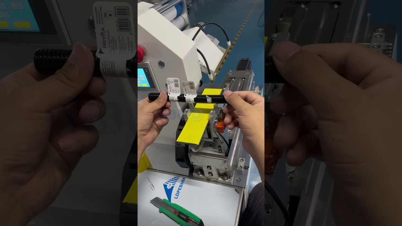 Mesin Label Kawat dan Selang Lipat dengan Printer Tanggal – Aplikator Stiker Kabel Presisi Tinggi