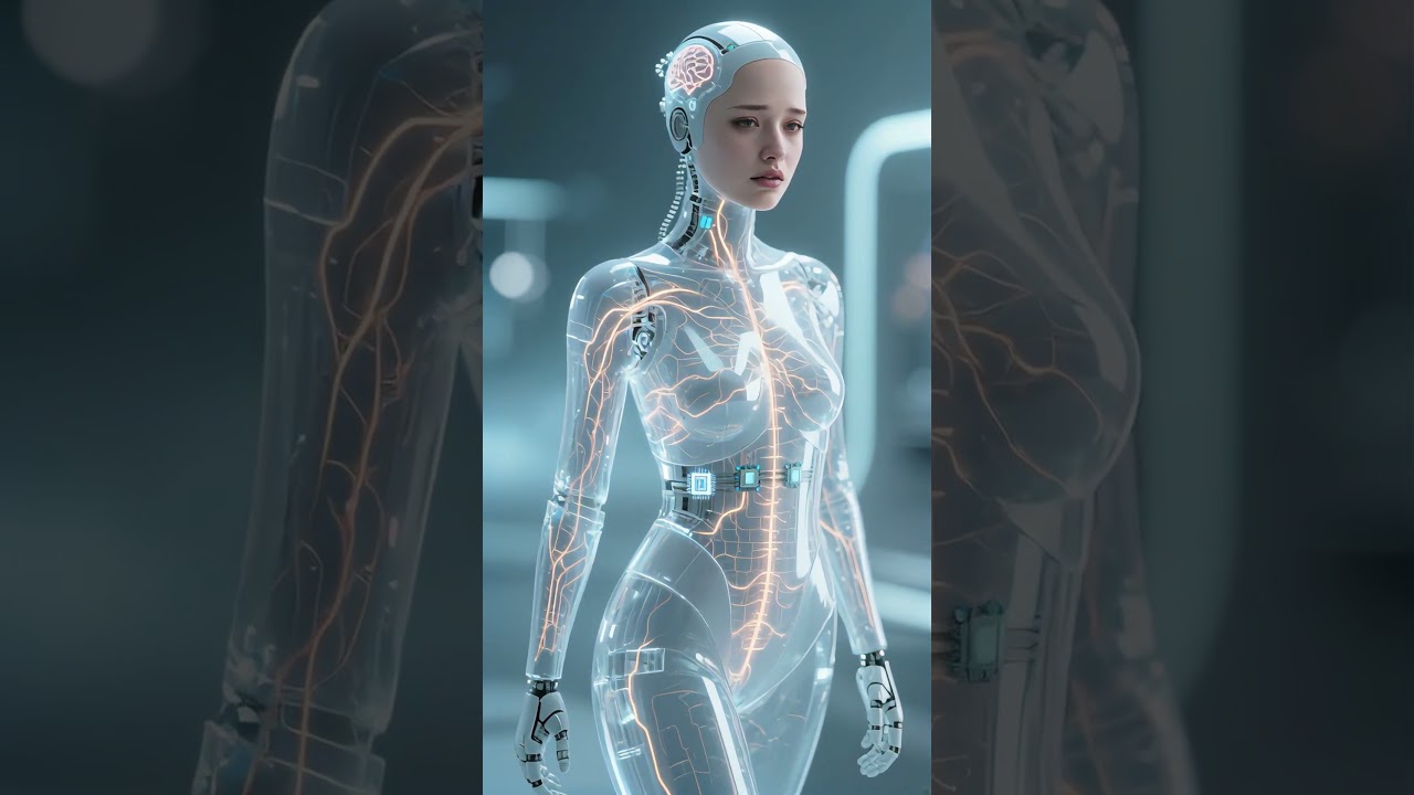 Anatomical Female Robot Model with Visible Internal Structure