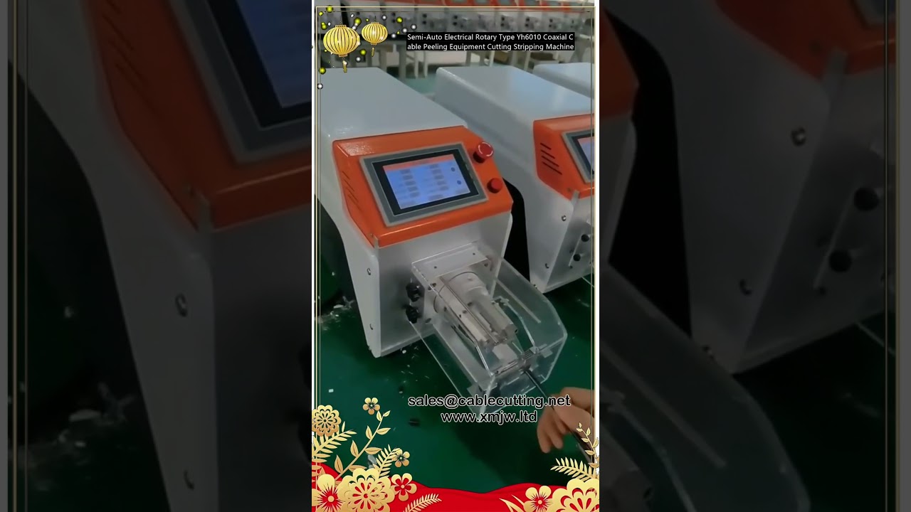 Mesin Pengupas Kabel Koaksial Semi Otomatis Putar - Alat Pemotong & Stripping Presisi