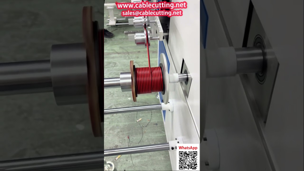 Mesin Gulung Kabel Otomatis dengan Penyelarasan & Penghitungan untuk Kabel Audio/Power Merah-Hitam