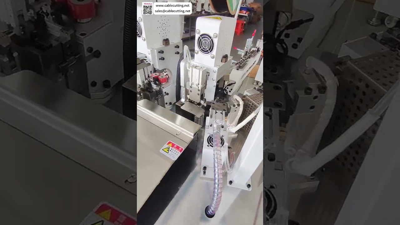 Mesin Crimper Otomatis dengan Tinning Kepala Tunggal & Penyisipan Tabung Heat Shrink untuk Kabel Harness