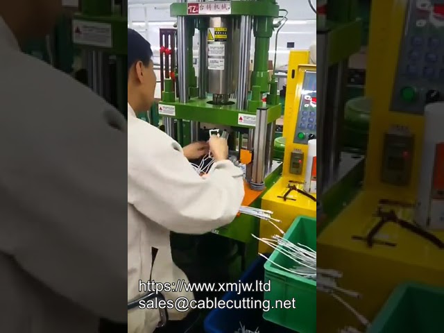 Mesin Injection Molding Vertikal 250 Ton Kecepatan Tinggi untuk Overmolding Steker Kabel PVC